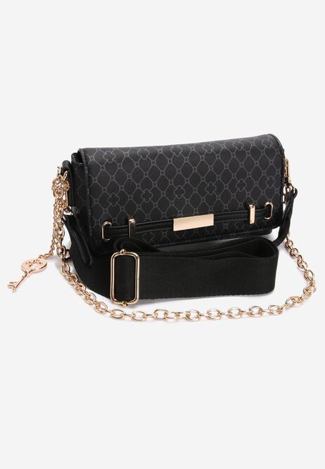 Womens Black Monogram Mini Cross Body Bag