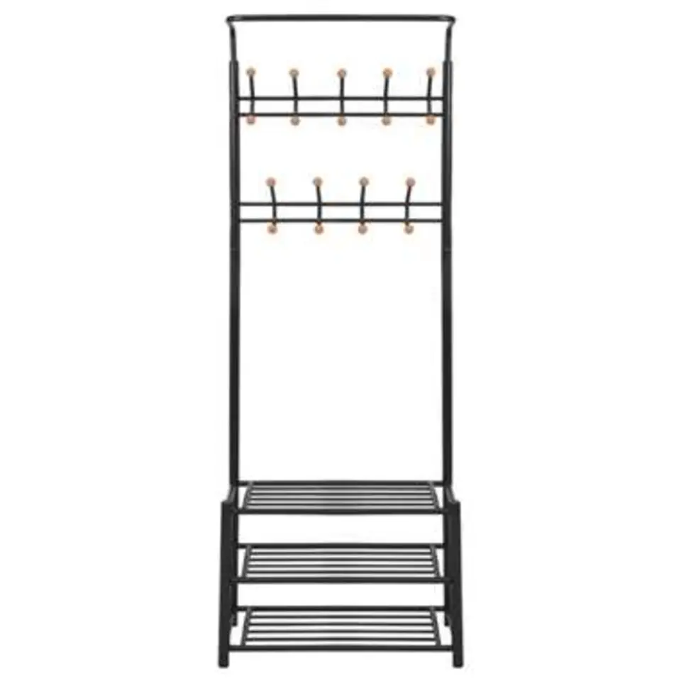 vidaXL - Kledingrek - Zwart - Staal