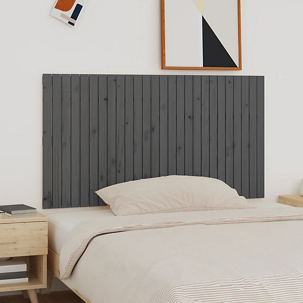 824910 vidaXL Tête de lit murale Gris 166x3x90 cm Bois massif de pin