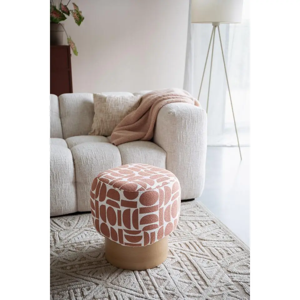 Housecraft Living Cyril Poef/ Krukje Vierkant Terra Rood