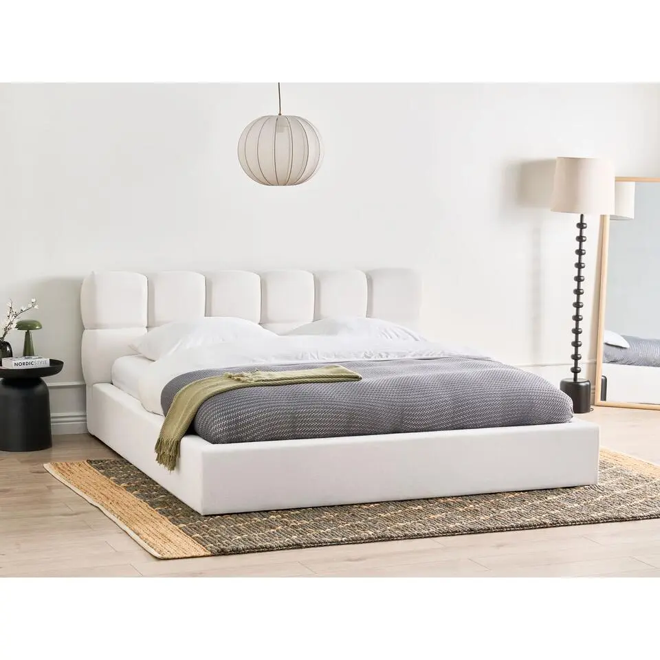 BASTON - Bed met opbergruimte - Off-white - 180 x 200 cm - Stof