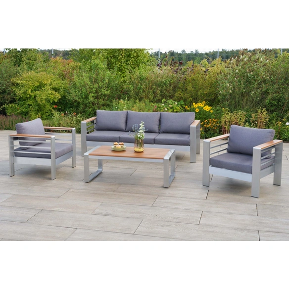 Loungeset »Nestos«, 3 tlg., 4 Sitzplätze, Aluminium