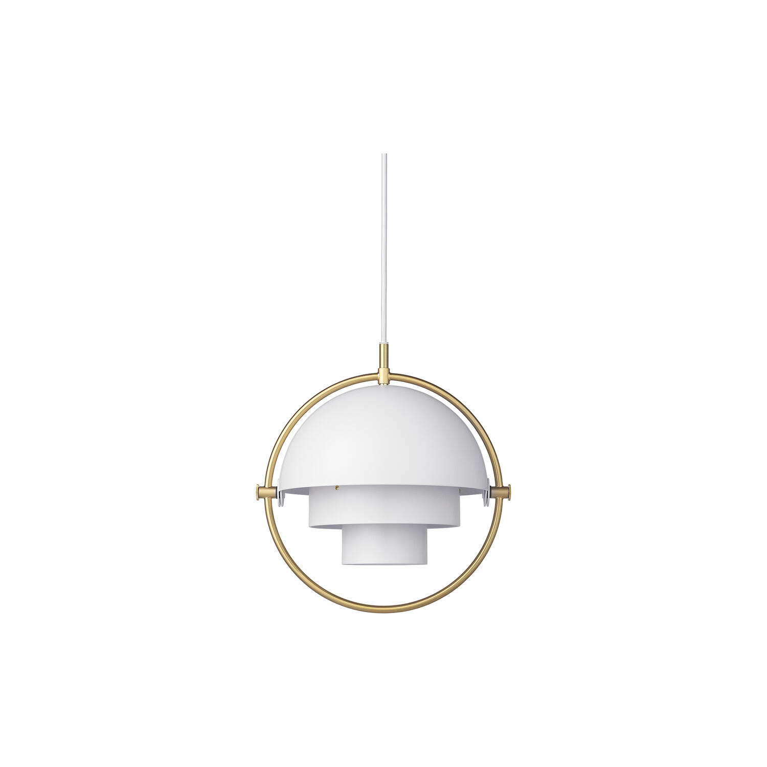 Multi-Lite Pendant, white semi matt/brass