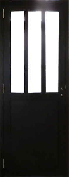 Bloc Porte Atelier Noir H204 X L73 Cm Côte Tableau P.droit Gd Menuiseries