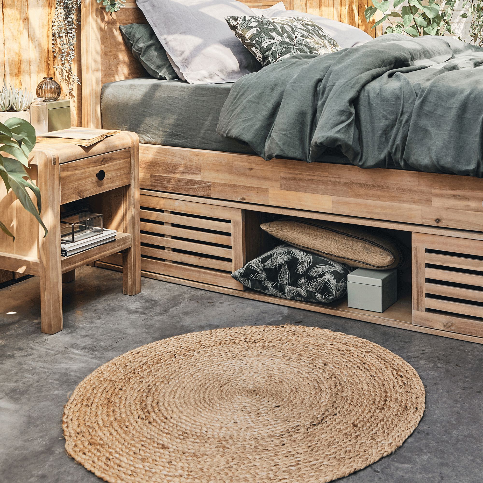 RUSH - Tapis rond en jute - naturel D180cm