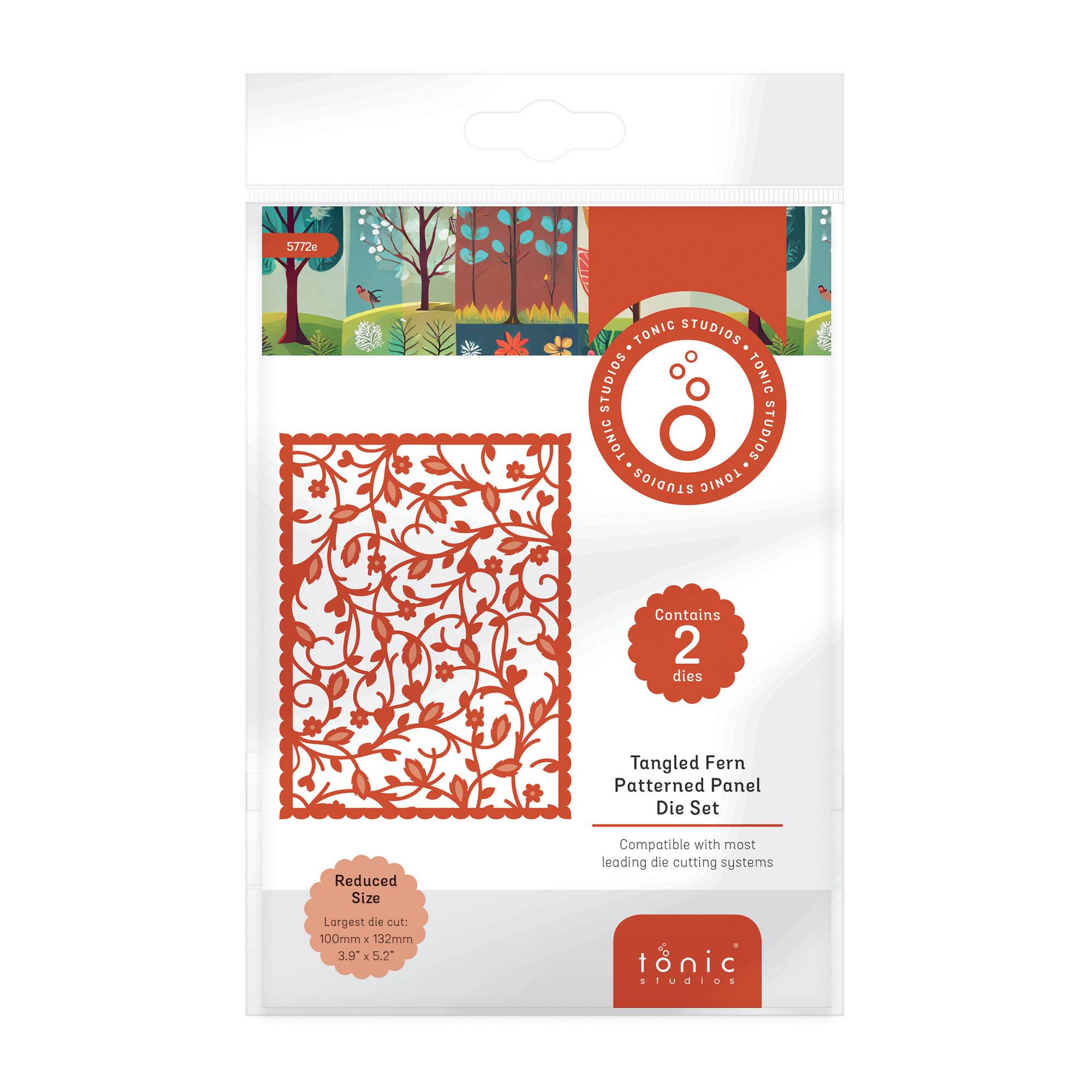 Tonic Studios Tangled Fern Patterned Panel Die Set 2 Pieces