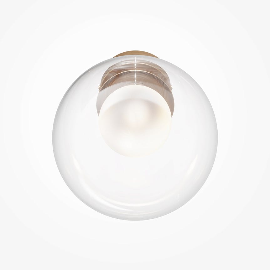 Applique globe en verre avec base or mat, 20 cm DELTONA