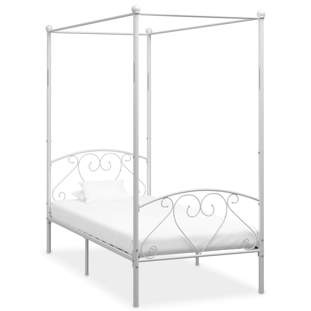 Rama łóżka Biały 100 x 200 cm Metal vidaXL