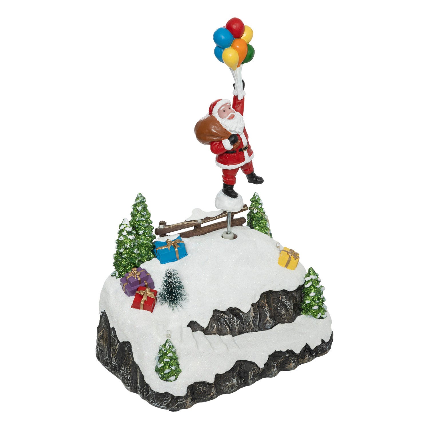 Mini villaggio palloncini Babbo Natale con luci
