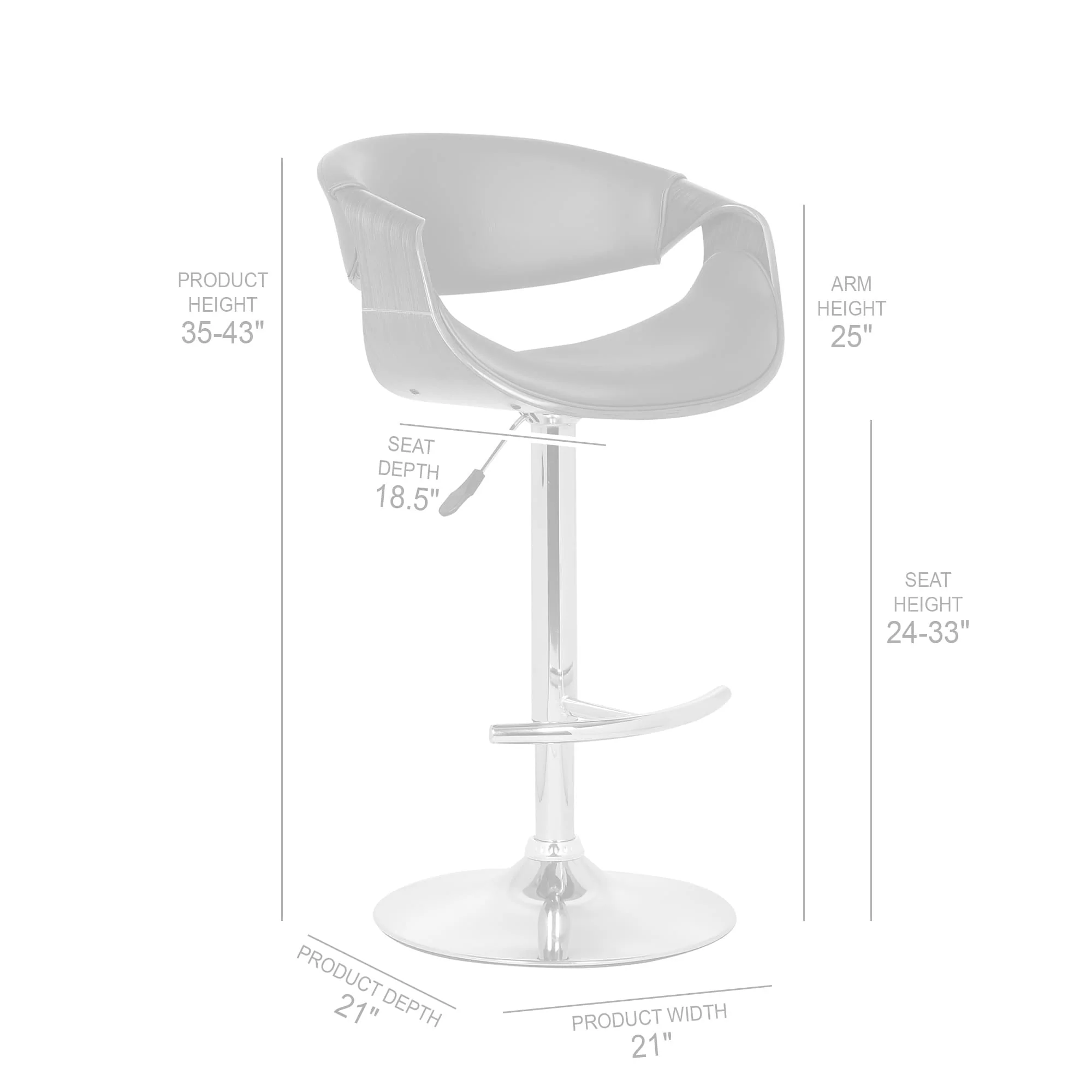 Butterfly 24 Adjustable Swivel Bar Stool