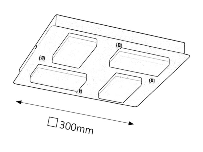 Plafon Rubenkwadratowy srebrny LED 1x18W 30cm 1548lm IP44 Rabalux