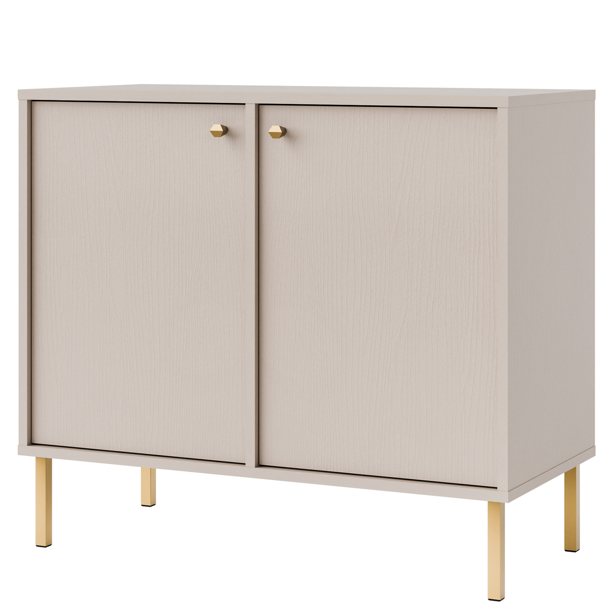 KONSIMO FLOREN Mała komoda do przechowywania kremowa elegancka