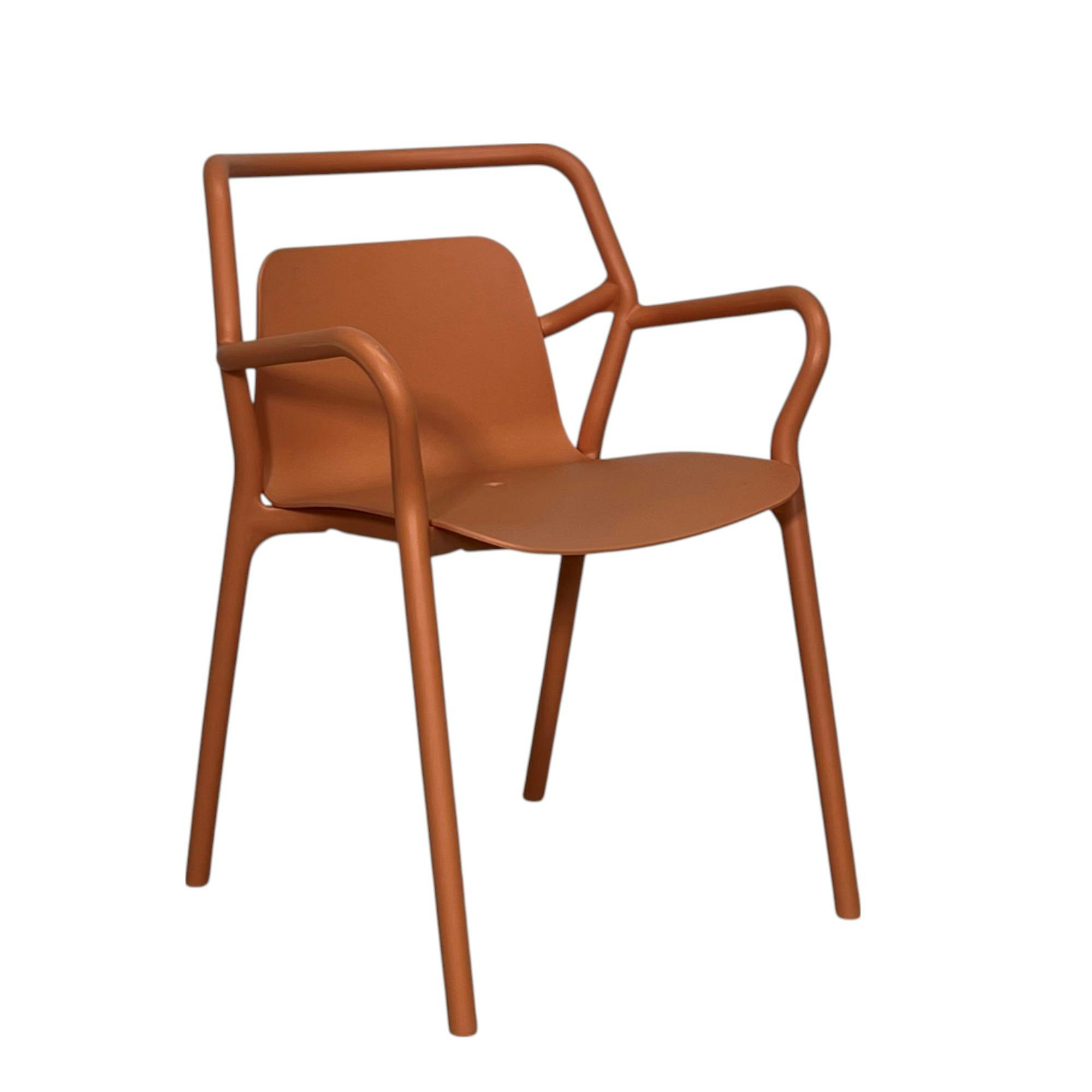 Chaise de jardin design orange, empilable (lot de 2) PINETO