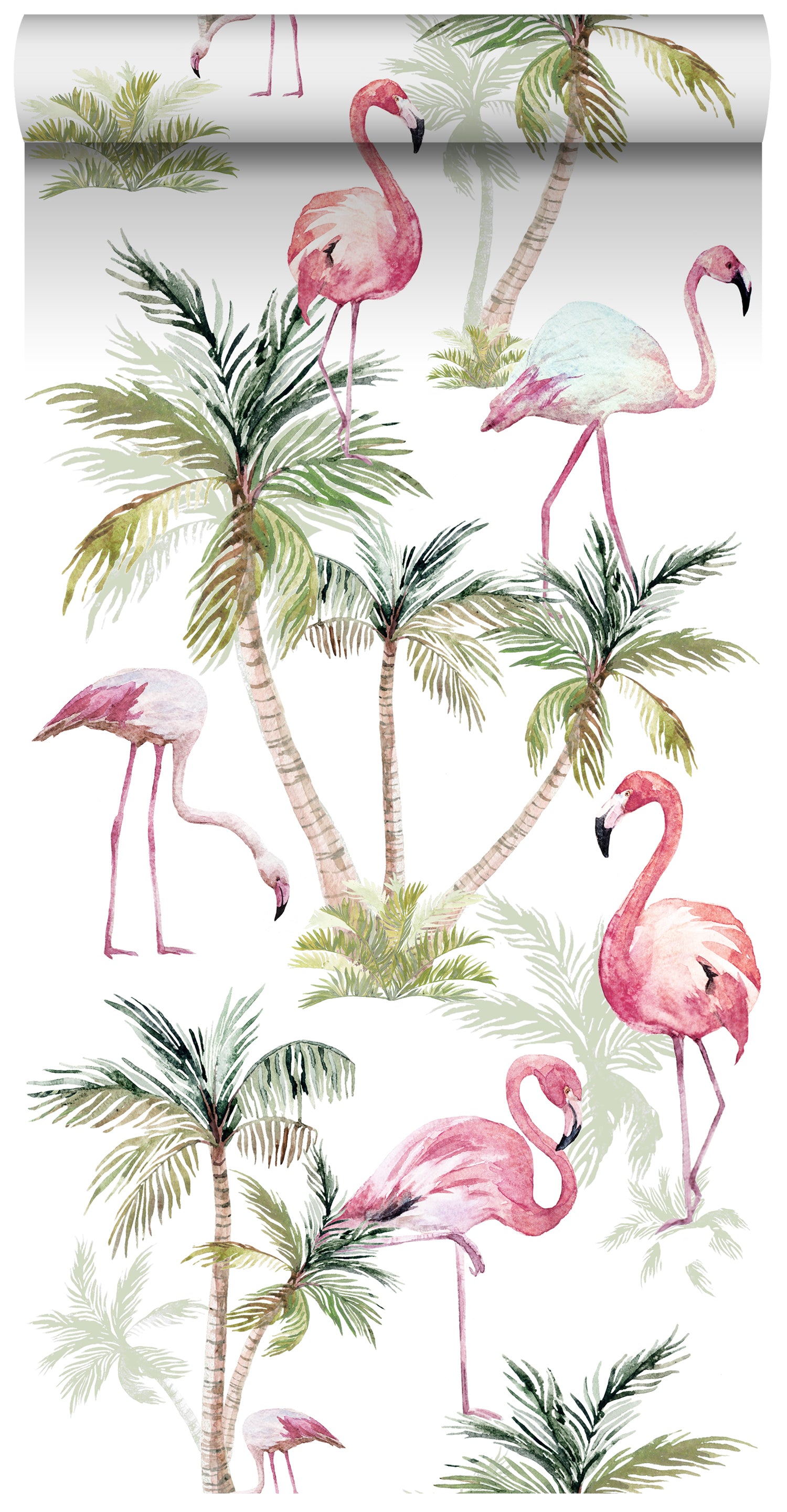 ESTAhome XXL behang flamingo's roze - 50 x 900 cm - 158844