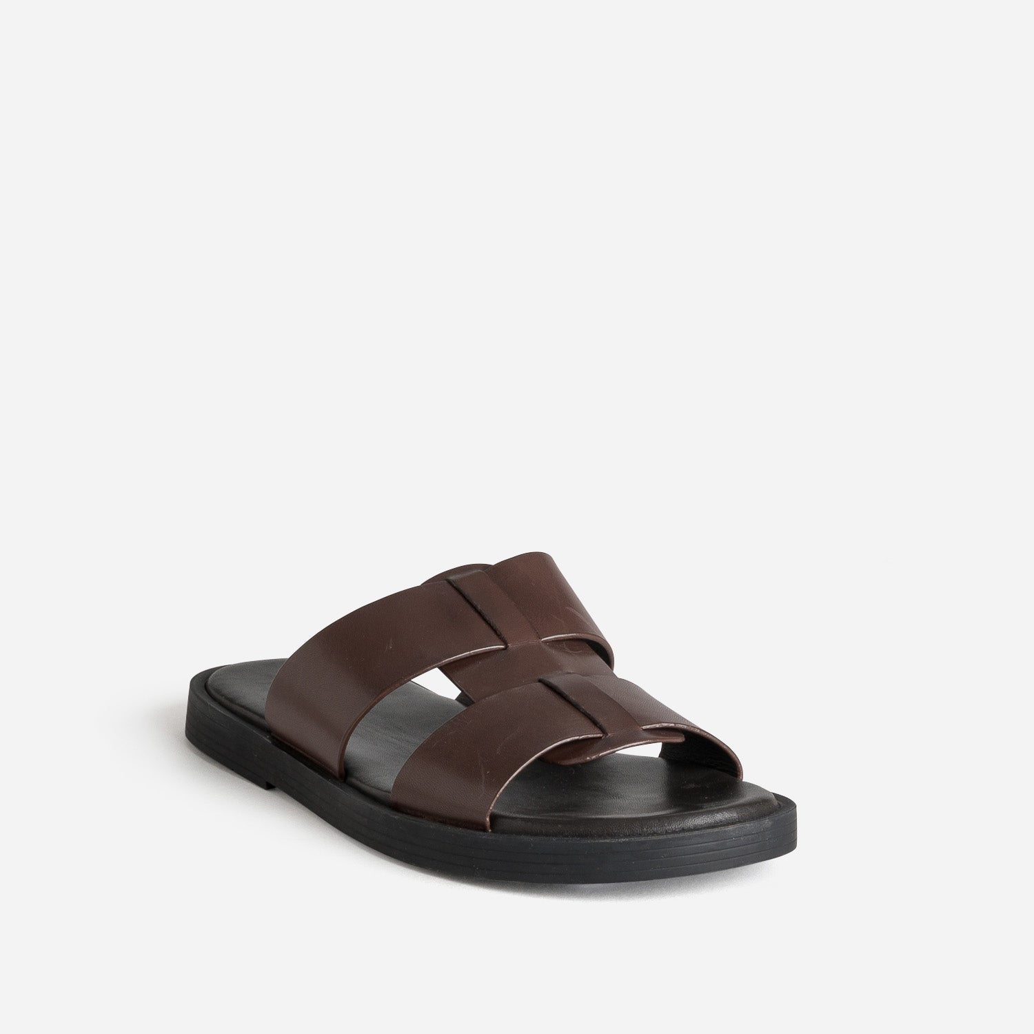 Mule marron cuir