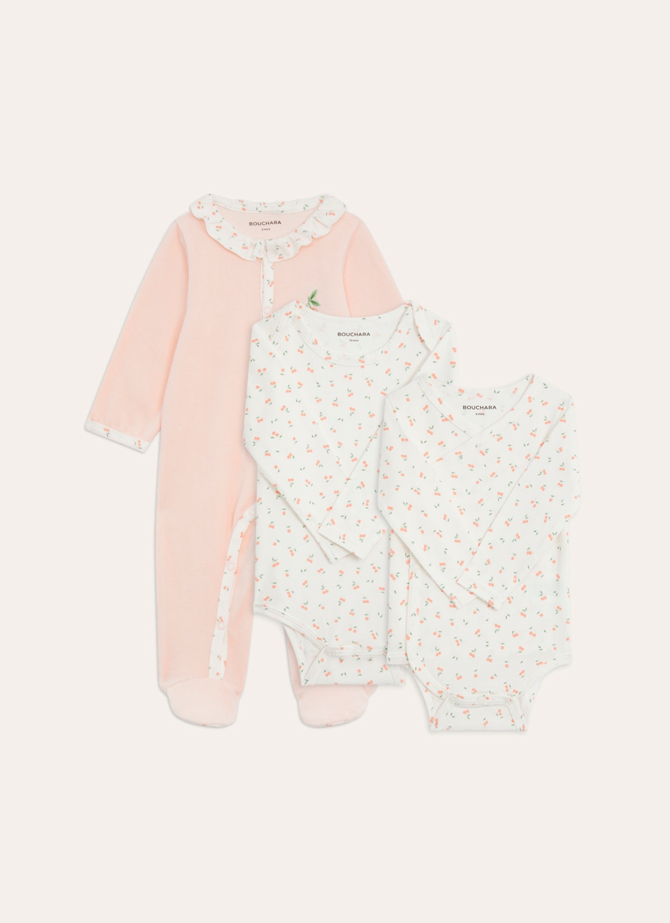 ENSEMBLE GRENOUILLÈRE ET BODY CERISES MULTICOLORE