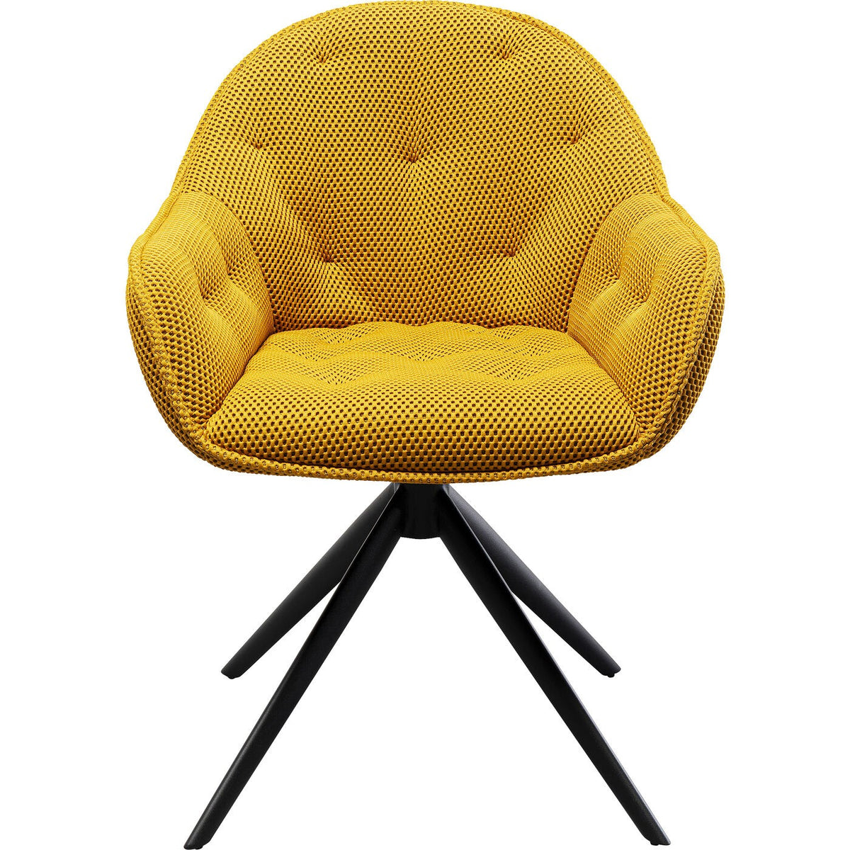 Kare Design Draaistoel met armleuningen Carlito Mesh geel