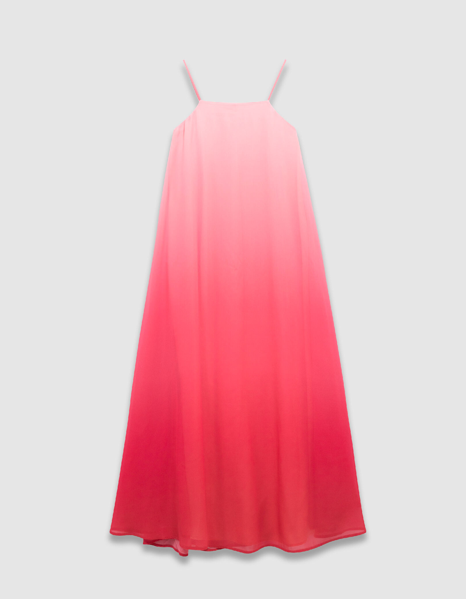 Robe longue fines bretelles rose effet deep dye Femme