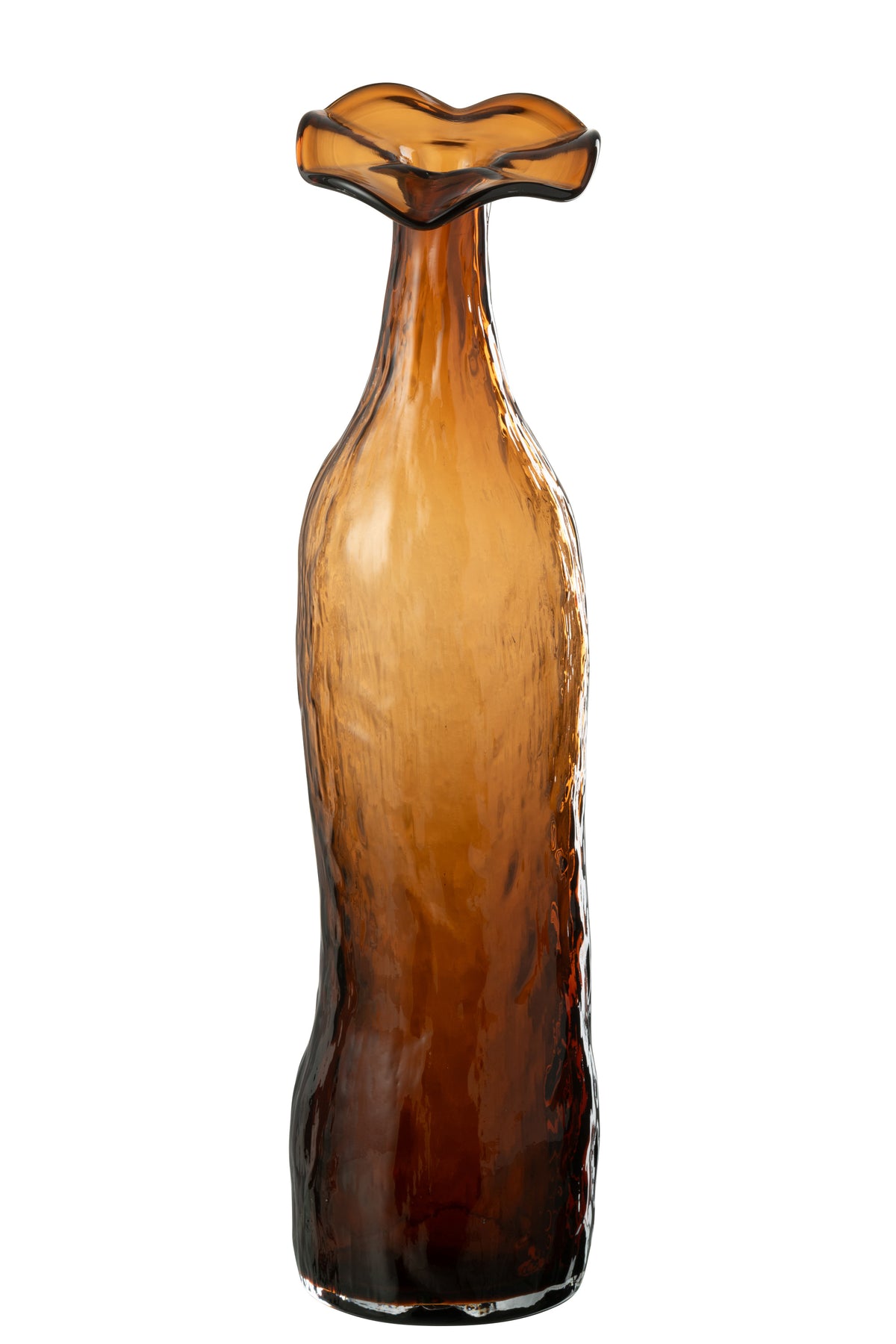 J-Line vaas Openbloeien - glas - bruin - large - 40 cm hoog