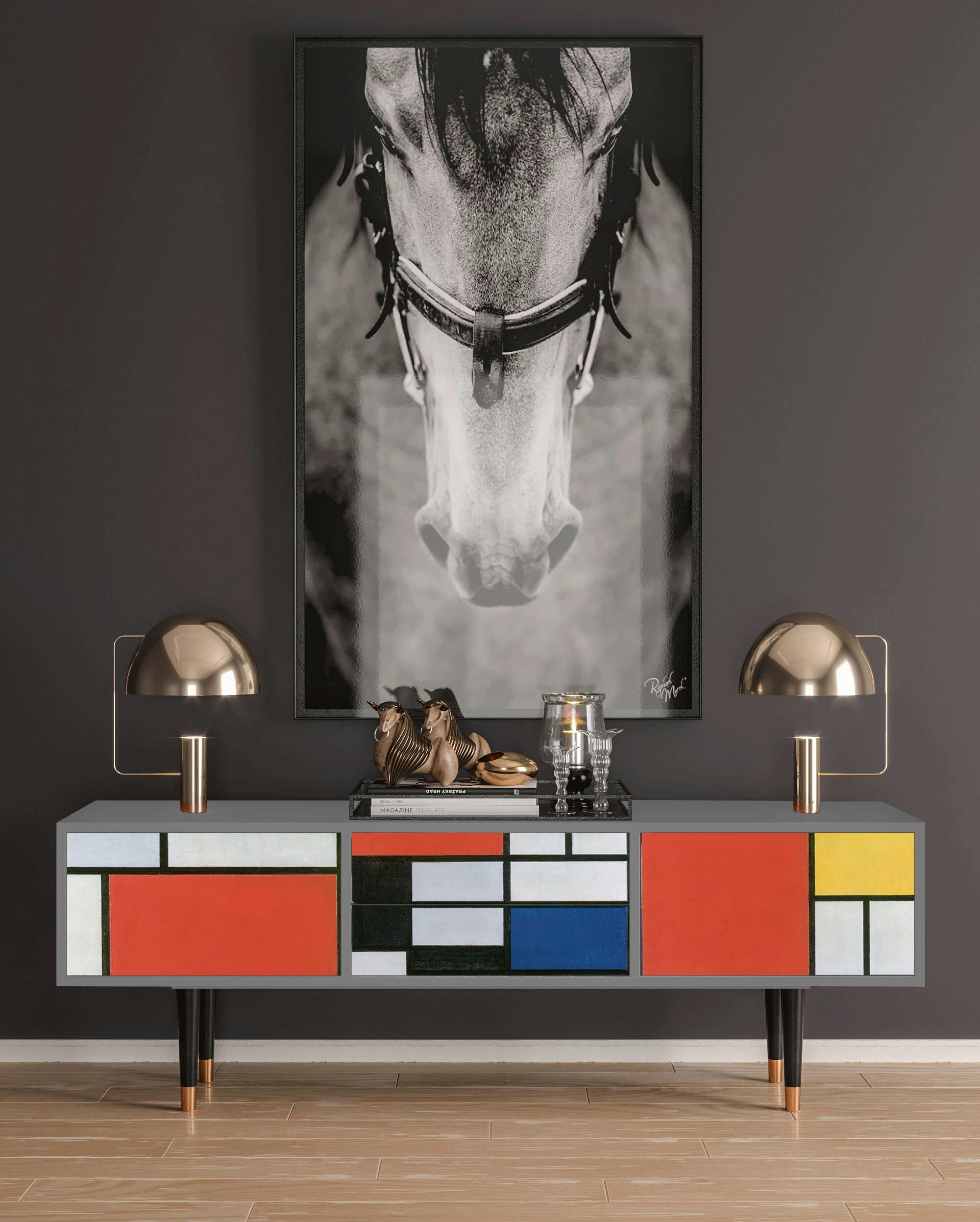 - Meuble TV  multicolore 2 tiroirs et 2 portes L 170 cm