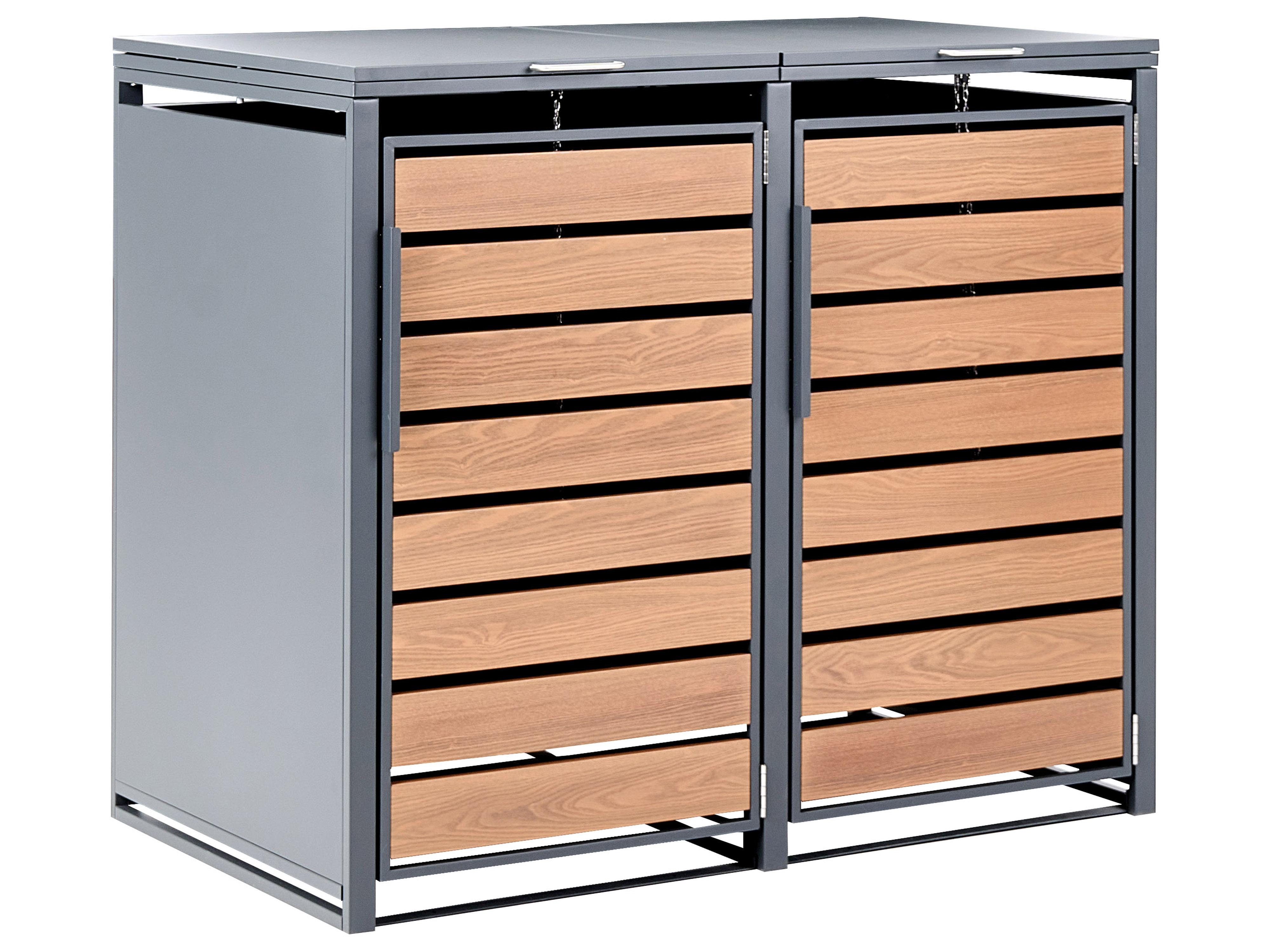 Trash Bin Cover 240 L POLICORO Metal Dark Grey