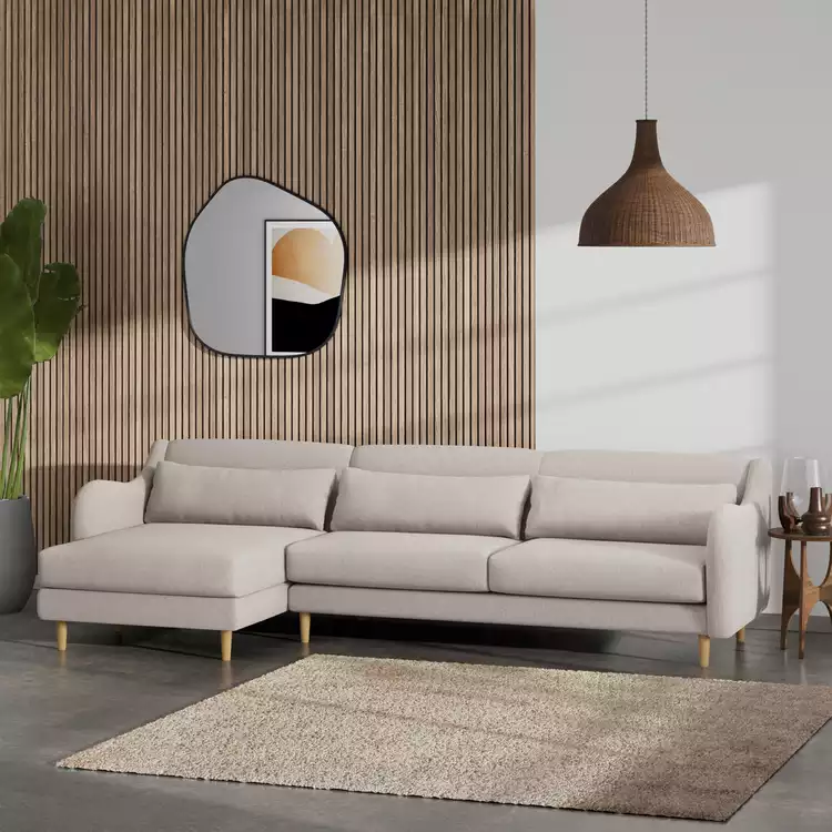 Habitat Turnmill Left Hand Corner Sofa - Stone