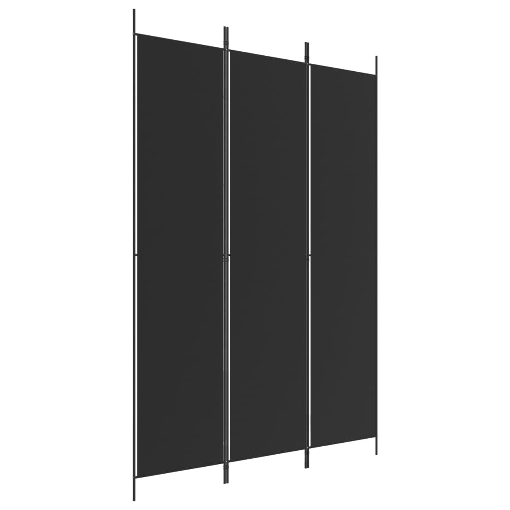 Parawan Pokojowy Dekoracyjny Przegroda Parawan Składany Czarny 150x220 cm