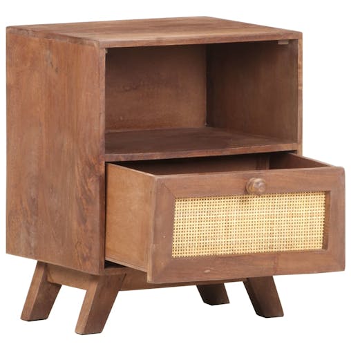 NNEVL Bedside Cabinet 40x30x50 cm Solid Mango Wood
