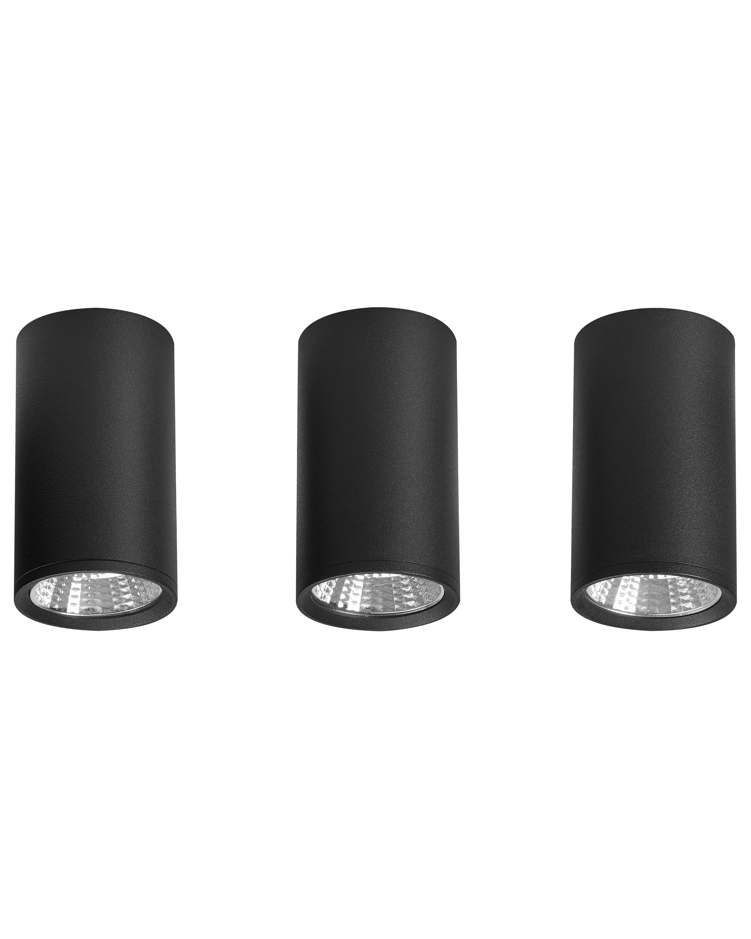 Lampa sufitowa LED metalowa zestaw 3 czarny
