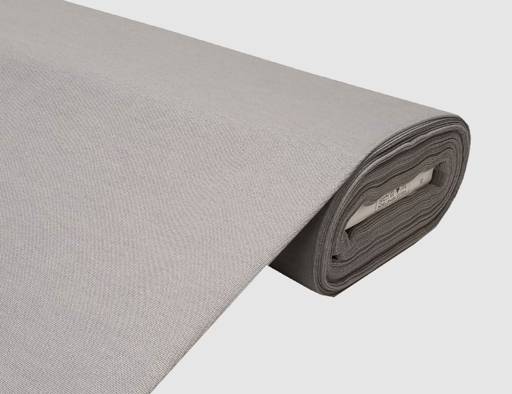 Dekostoff Jacquard Uni Grau I
