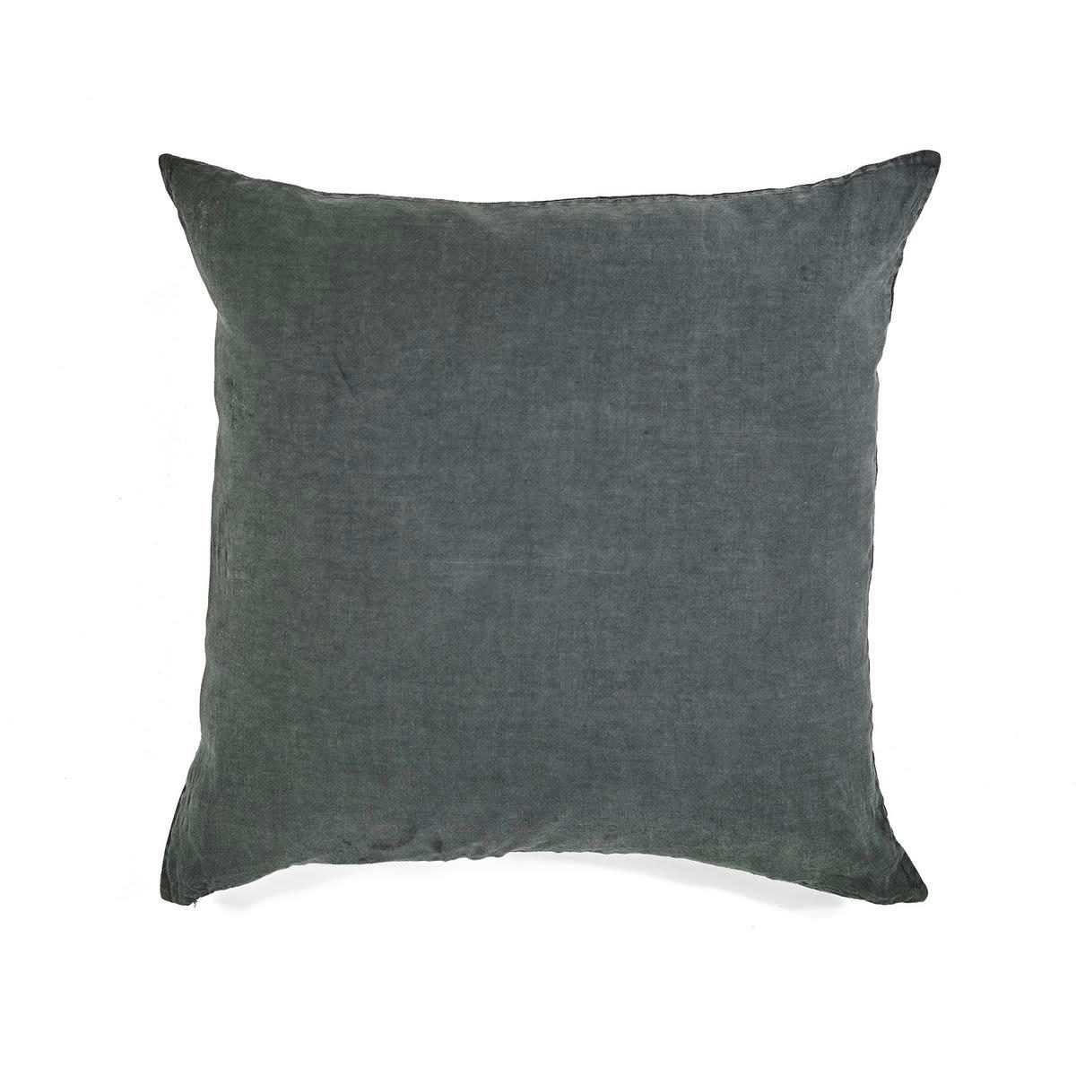 BASES DE LA LITERIE - Taie d'oreiller en lin pur lavé Gris Plomb 65x65