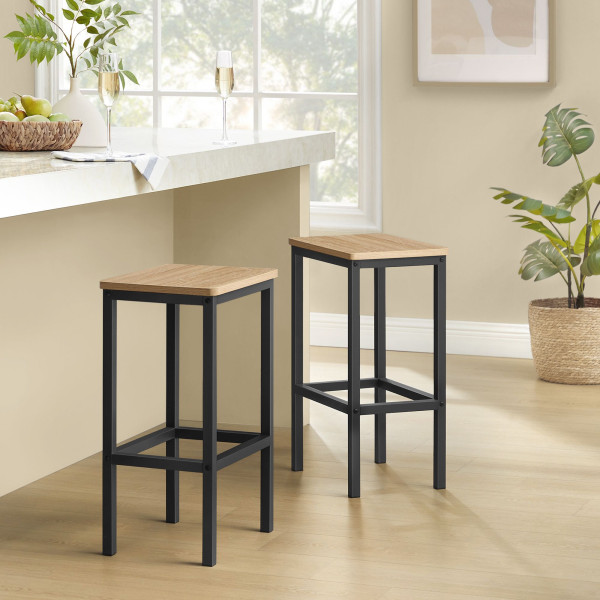 Taboret barowy OSKAR 2 szt. dąb sonoma do kuchni i jadalni styl loft
