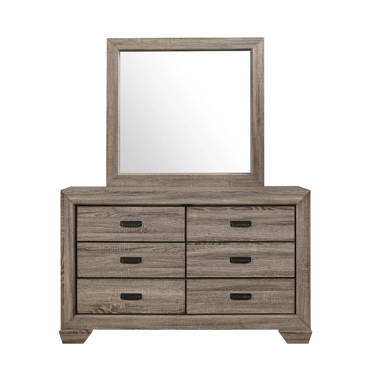 Federica 3 Piece Grayish Brown Panel Bedroom Set
