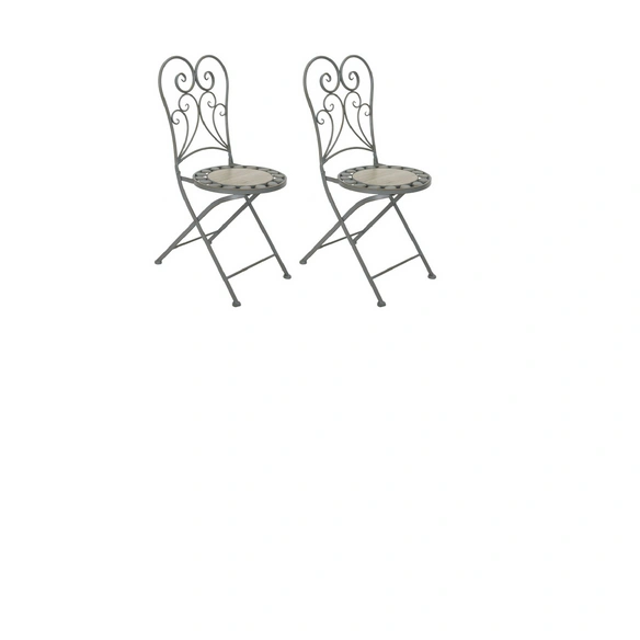 Klappstuhl »Provence«, 2er Set, anthrazit,beige,38x38x104cm
