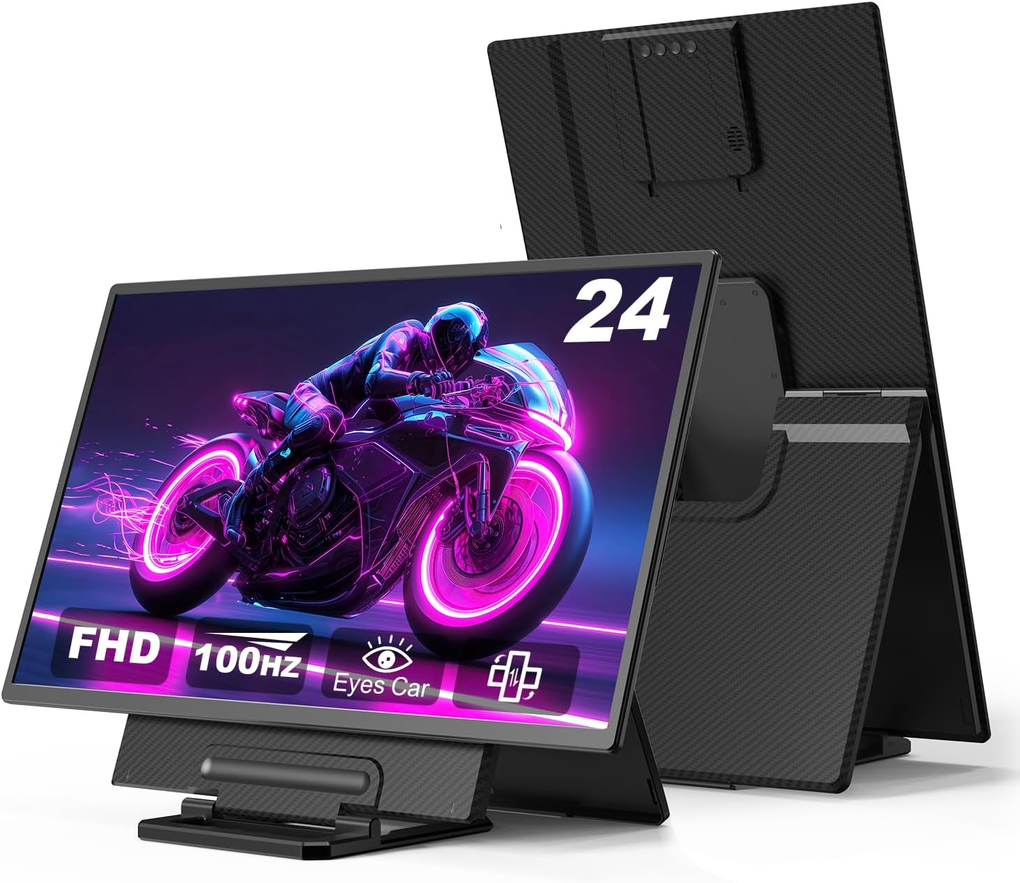 24 Large Portable Monitor  1080P FHD 100Hz Laptop Screen Extender  125% sRGB IPS Monitor Extender  USB C HDMI Office Gaming with Detachable Stand  Travel monitor for Window MAC Phone Xbox Switch