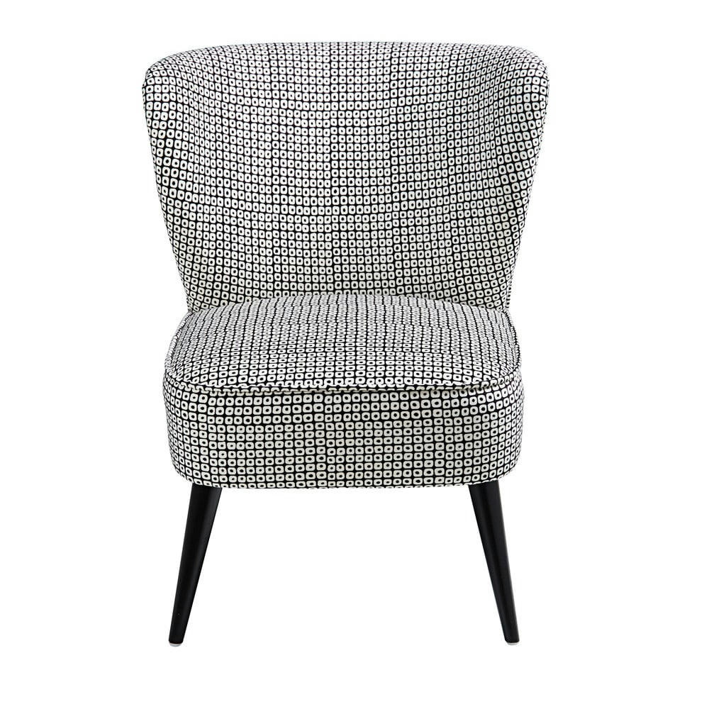Palm - Fauteuil en velours motifs noirs et blancs