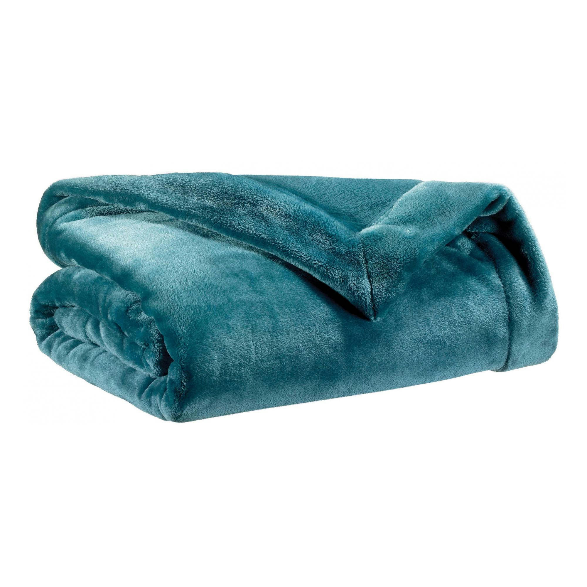 TENDER - Plaid  en polyester paon 150 x 200