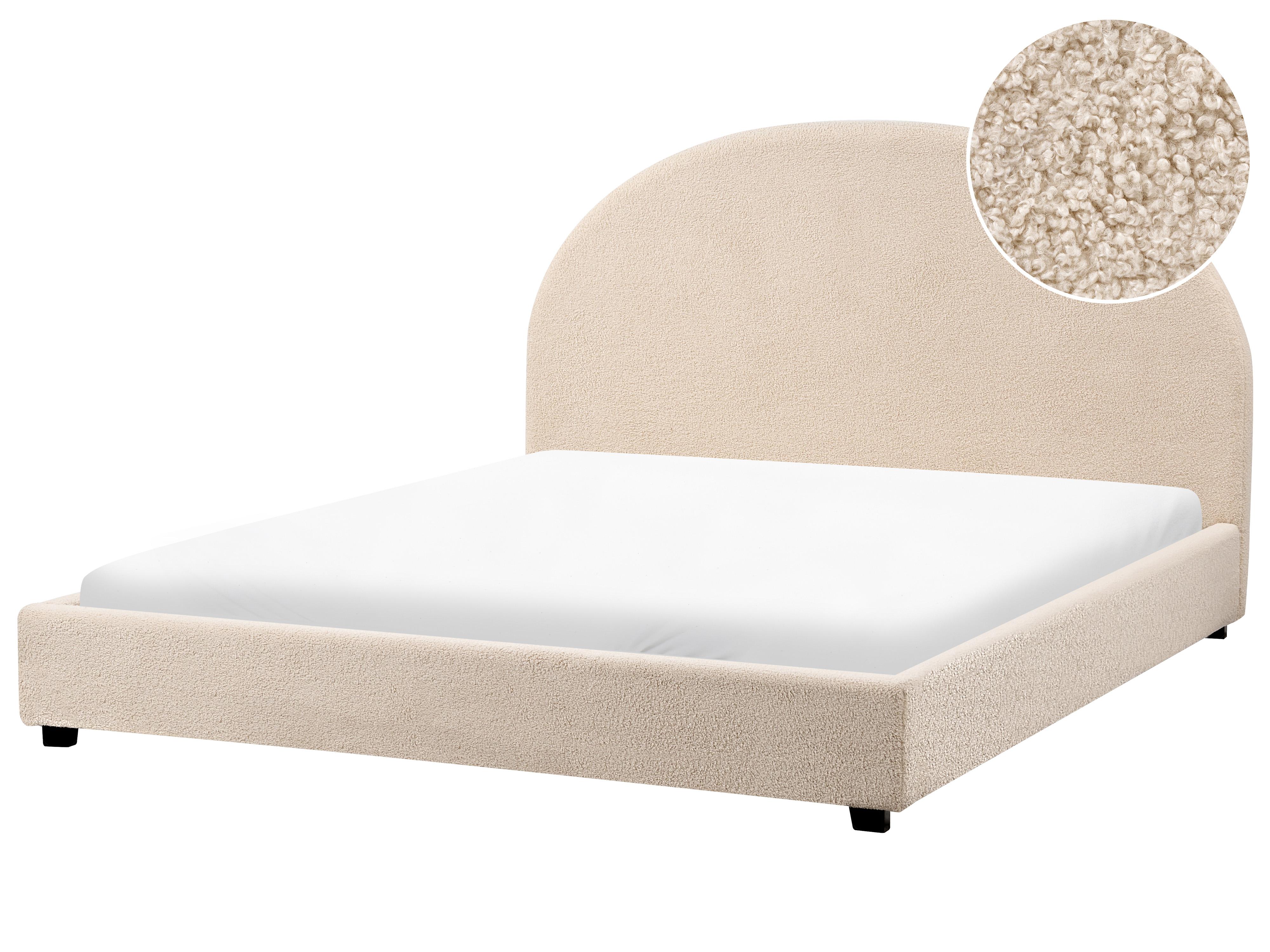 Bed Boucle VAUCLUSE 160 x 200 cm (EU King Size) Beige