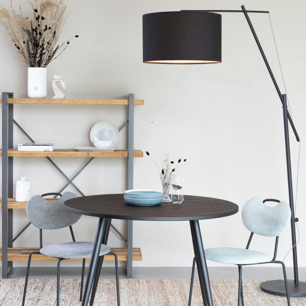 MO - Table à manger en bois D110cm noir