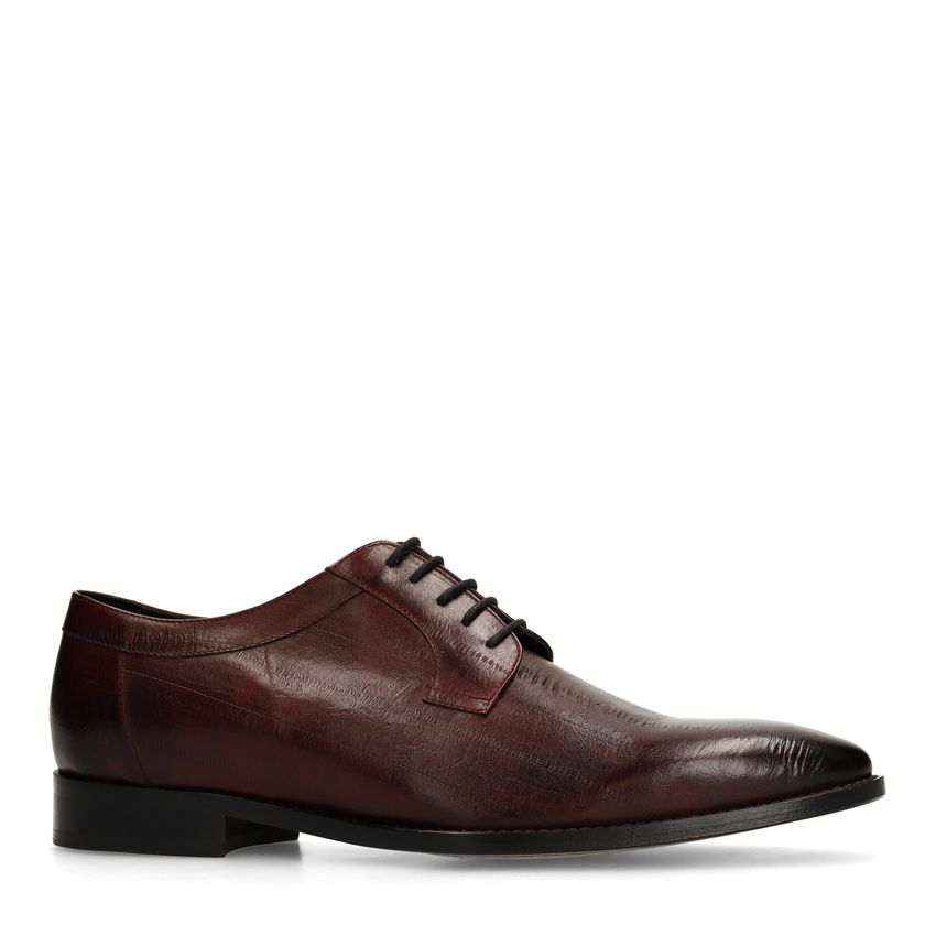 Black labelBurgundy leren veterschoenen