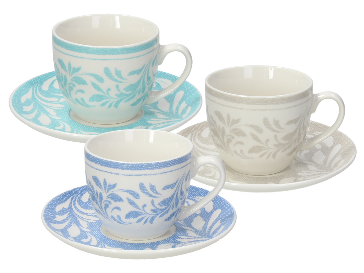 Komplet kawowy Celine porcelanowy 12 el. wielokolorowy