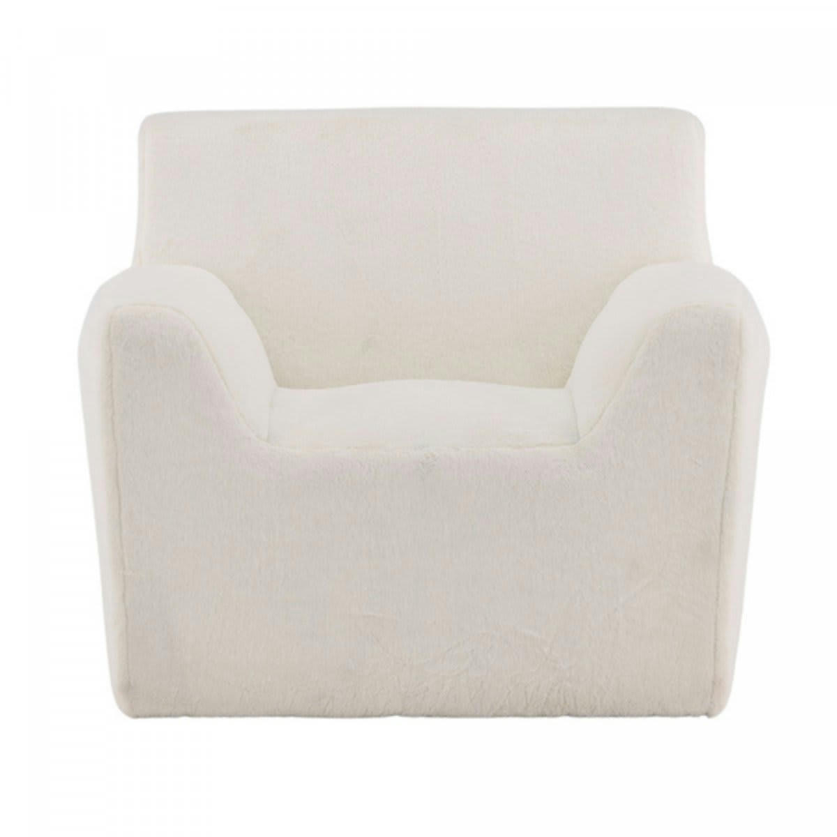 TIBO - Fauteuil blanc en tissu polaire