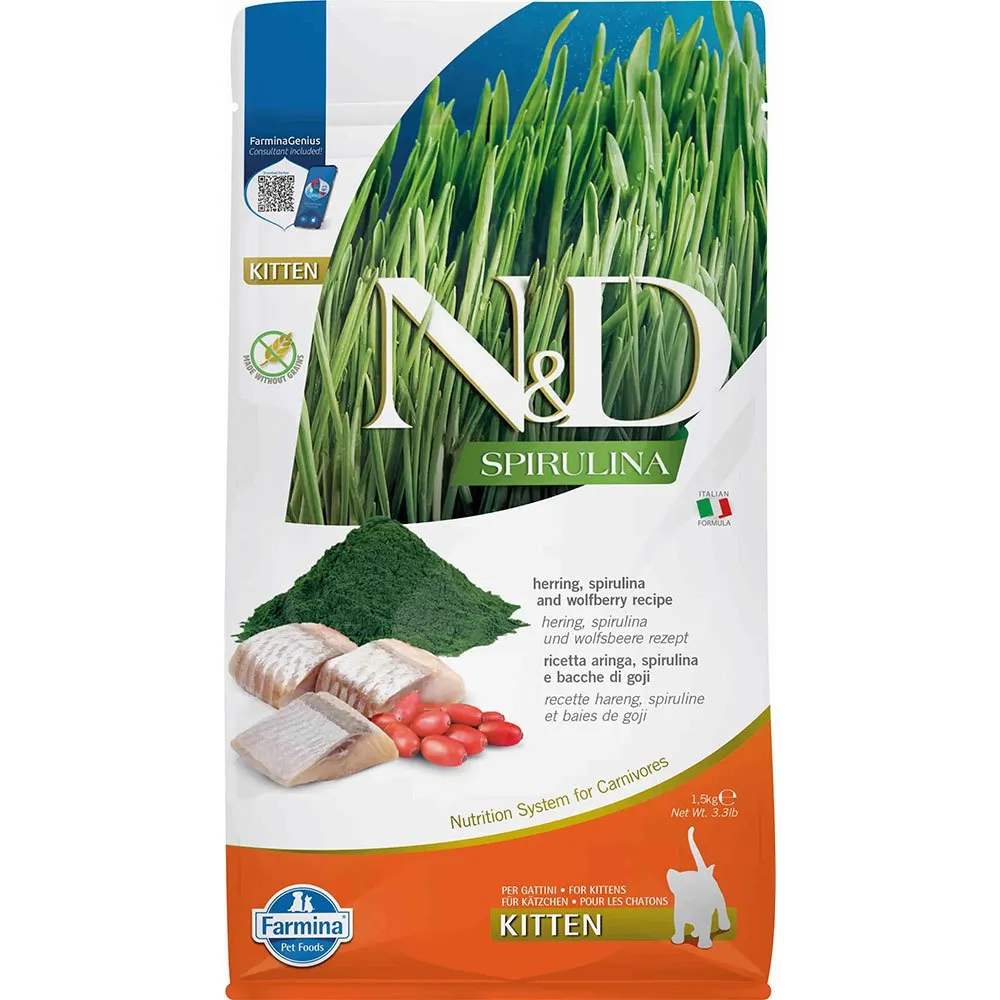 Farmina ND Spirulina Kitten Herring Cat Feed 1.5kg