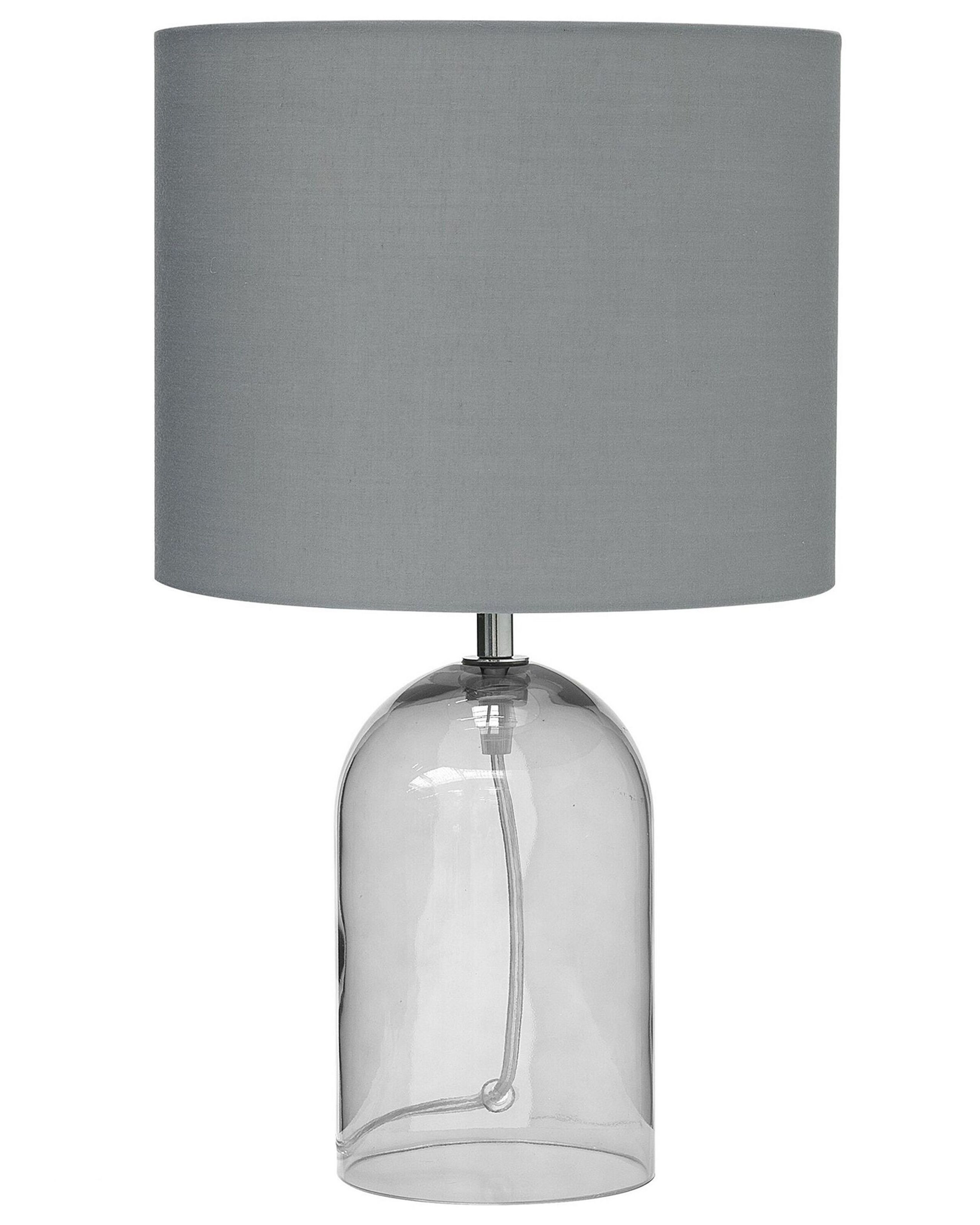 Lampa stołowa szklana szara nowoczesna 44cm