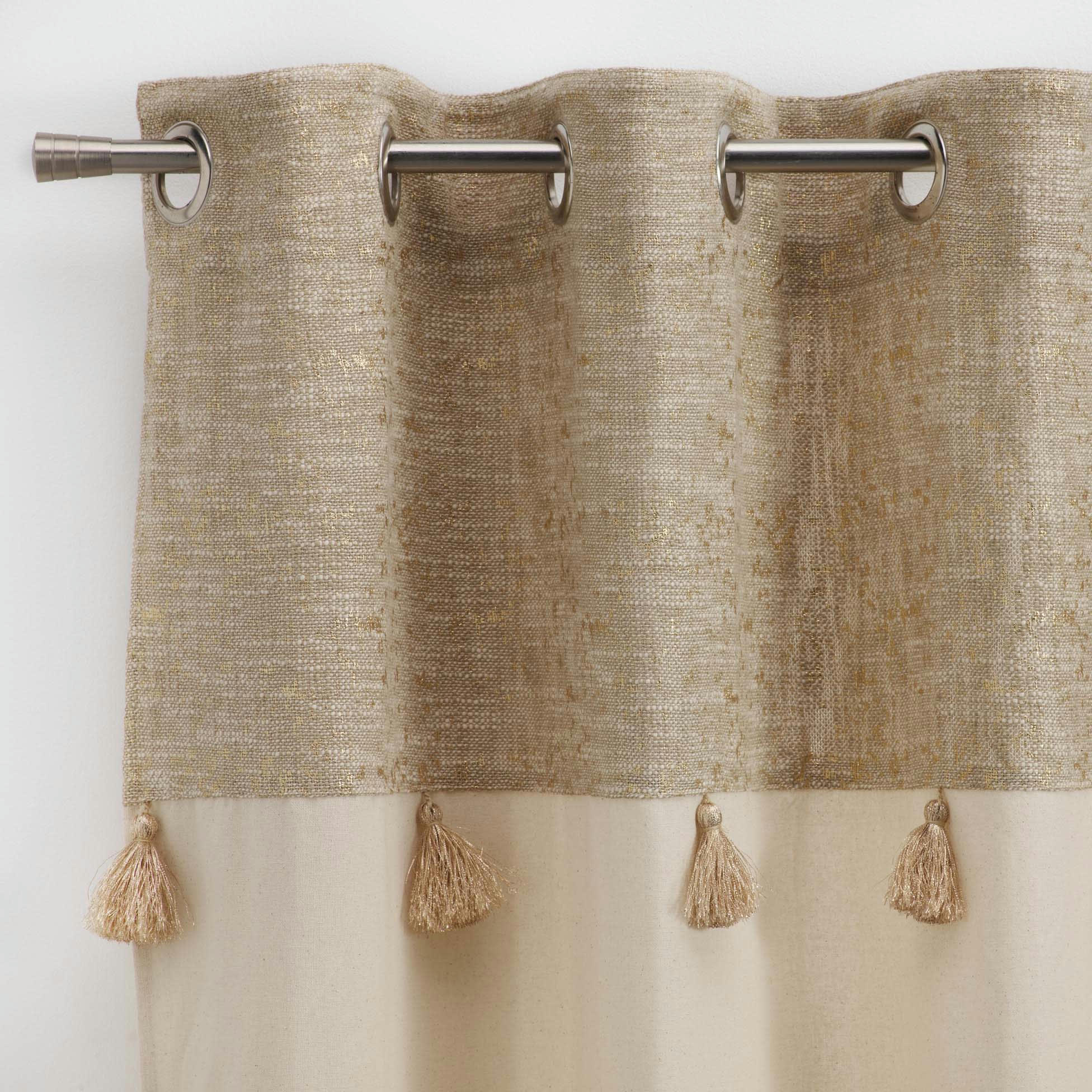 SULTAN - Rideau d'ameublement esprit doré coton naturel 240x140cm