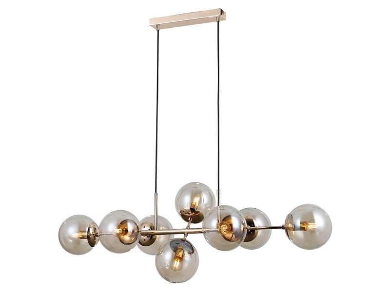 Lampa wisząca Molite 8-punktowa stalowa złota