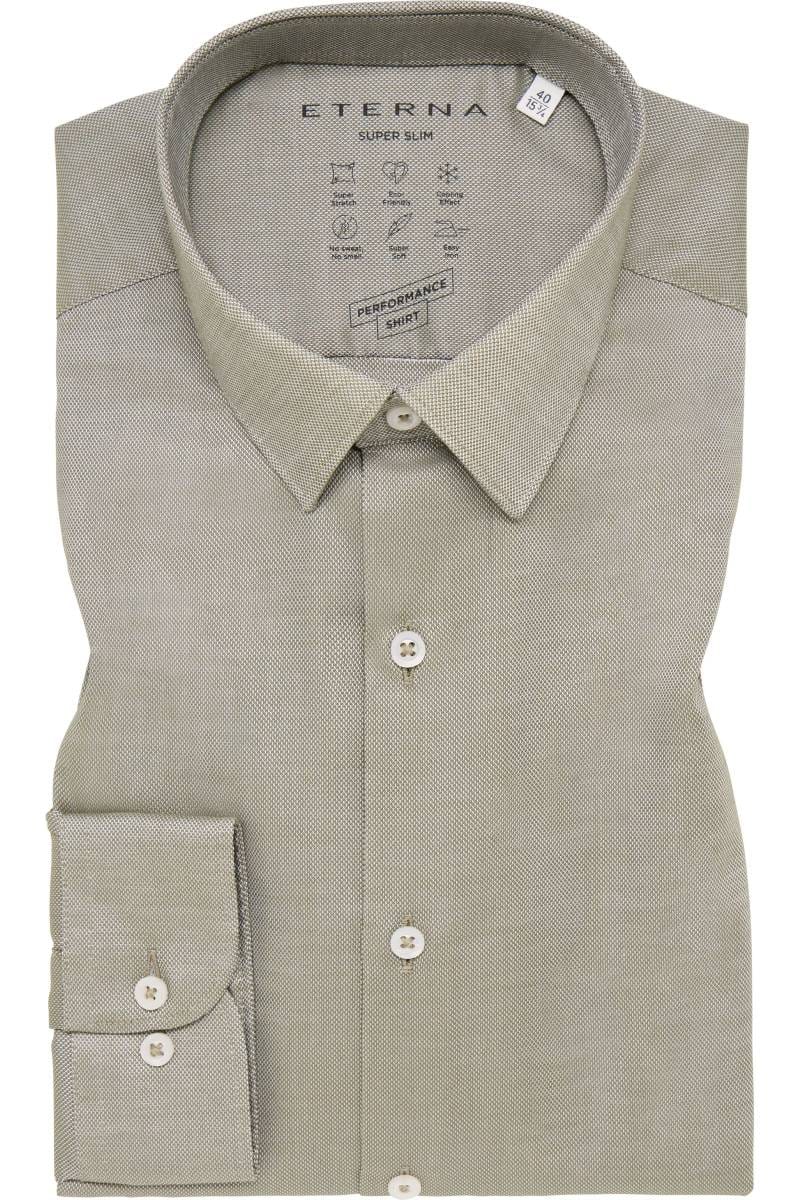 ETERNA Performance Super Slim Tencel Hemd grün, Strukturiert