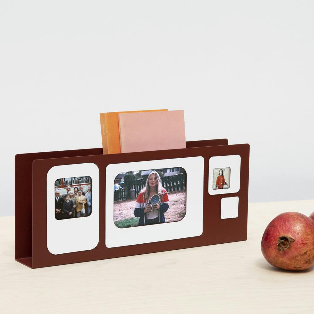 - Porte lettres métal acier oxyde rouge