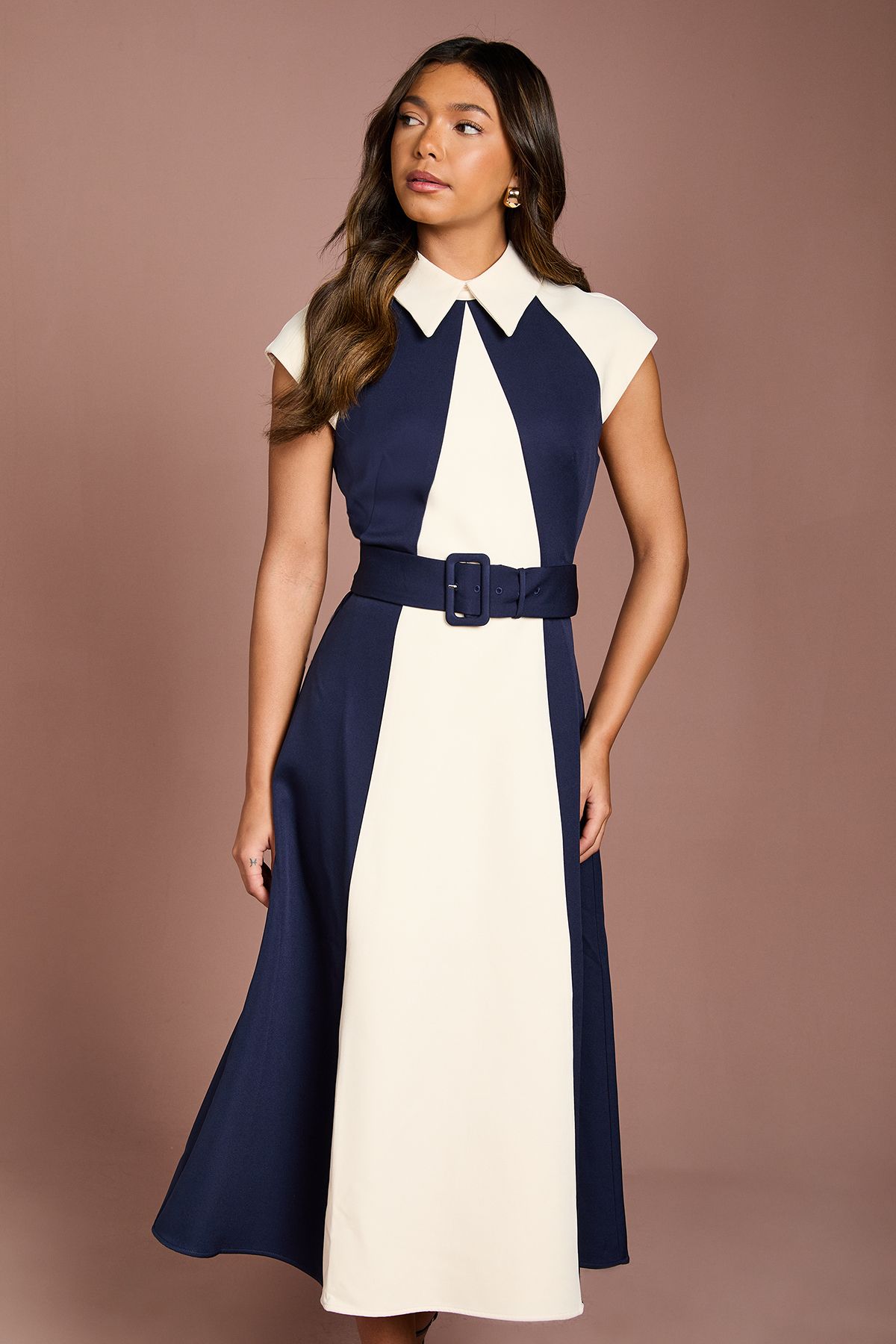Coast Colour Block Panelled Midi Dress