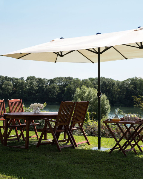 Parasol ogrodowy podwójny 460x270 beżowy
